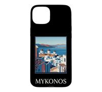 Mykonos Greece Windmills Coastal Island Travel Design Case for iPhone 15 Plus