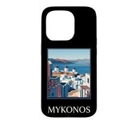 Mykonos Greece Windmills Coastal Island Travel Design Case for iPhone 15 Pro