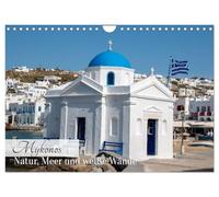 Mykonos - nature, sea and white walls UK-Version (Wall Calendar 2026 DIN A4 Landscape), CALVENDO 12 Month Wall Calendar