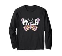 Myla Butterfly - Personalized Cute Name Word Art Long Sleeve T-Shirt