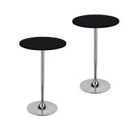 mylacerhome 2 Pack Round Fitted Tablecloth 20 Inch Stretch Spandex Table Cover Black Washable Table Cloth Elastic Table Topper for Indoor and Outdoor