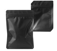 Mylar Bags, 100 Pack Resealable Ziplock Baggies Black Small Lock Food Storage Valve Zipper Pouches 7x 10cm Gift Bag, Stand Up Packaging Pouch for Kitchen,Jewellery,Small Items,Cookies and Sweets