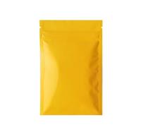 mylar bags， 100pcs Matte Black White Pink Heat Sealable Ziplock Packaging Bag Pouch Reclosable Flat Aluminum Foil Zip Lock Plastic Bags(Matte Yellow,12x18cm)