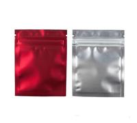 mylar bags， 100pcs Translucent matte Flat Ziplock Storage Bag Clear Front Aluminum Foil Zip Lock Plastic Pouch Bags)(Red,7.5x10cm (3x4in))