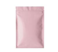Mylar bags,Resealable bags, 100pcs Matte Black White Pink Heat Sealable Ziplock Packaging Bag Pouch Reclosable(Matte Pink,18x26cm)