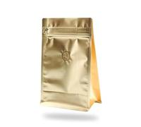 Mylar bags,Resealable bags, 25pcs Thick Flat Bottom Coffee Bean Mylar Package Bags with Valve(Gold No Valve,1000g (2 lb))