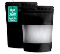 Mylar bags With Clear Window Mylar Storage Bags, Aluminum Ziplock Smell Proof Pouches 3.5g Heat Seal Baggies for Electronics Smack, Candy Cookies Stand up Pouches (3.4x5, 100, count)