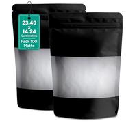 Mylar bags With Clear Window Mylar Storage Bags, Aluminum Ziplock Smell Proof Pouches 3.5g Heat Seal Baggies for Electronics Smack, Candy Cookies Stand up Pouches (6x9.25, 100, count)