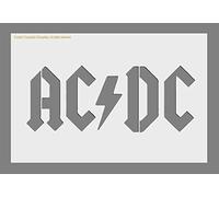 Mylar Stencil 'AC DC Rock Group' for Walls, Fabrics, Furniture, Nurseries, Bedrooms, Reusable, Washable A5/A4/A3 Stencil Sizes 190 Micron (190 Micron (A5 210mm x 145mm))