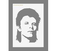 Mylar Stencil 'David Bowie' for Walls, Fabrics, Furniture, Nurseries, Bedrooms, Reusable, Washable A5/A4/A3 Stencil Sizes 190 Micron (190 Micron (A4 297mm x 210mm))