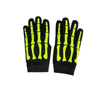MyLeather Skeleton Hand Mechanics Gloves - Heavy Duty Riding Gloves-Adjustable Velcro Wrist Closure-Durable Textile Fabric-Suede Palm for Motorcycle & Everyday Wear-Black Gloves (Yellow, 3XL)