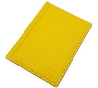 myledershop Elegant ID Card Holder / ID Card Holder with Contrast Stitching 12 Compartments MJ-Design Germany Made in EU Designs, Design 2 / Yellow, standard size, ID pocket