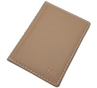 myledershop Elegant ID Card Holder / ID Card Holder with Contrast Stitching 12 Compartments MJ-Design Germany Made in EU Designs, Design 2 / Dark Beige, Einheitsgröße, ID pocket