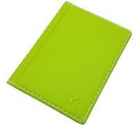 myledershop Elegant ID Card Holder / ID Card Holder with Contrast Stitching 12 Compartments MJ-Design Germany Made in EU Designs, Design 2 / Lemon Green, standard size, ID pocket