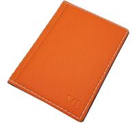 myledershop Elegant ID Card Holder / ID Card Holder with Contrast Stitching 12 Compartments MJ-Design Germany Made in EU Designs, Design 2 / Orange, standard size, ID pocket