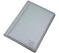 myledershop Elegant ID Card Holder / ID Card Holder with Contrast Stitching 12 Compartments MJ-Design Germany Made in EU Designs, Design 2 / Silver, standard size, ID pocket