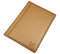 myledershop Elegant ID Card Holder / ID Card Holder with Contrast Stitching 12 Compartments MJ-Design Germany Made in EU Designs, Design 2 / Gold, standard size, ID pocket
