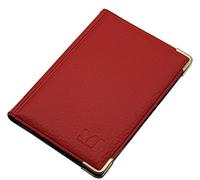 myledershop Exclusive Credit Card case with Metal Corners 12 Pockets (Design 2 / Red)