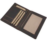 myledershop Full-Cowhide ID and Credit Card Holder with RFID & NFC Blocking in Brown
