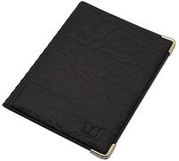 myledershop ID and Credit Card Holder with Metal Corners 12 Pockets (Design 1 / Black)