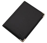 myledershop ID and Credit Card Holder with Metal Corners 4 Pockets (Design 3 / Black)