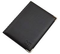 myledershop ID and Credit Card Holder with Metal Corners 4 Pockets (Design 4 / Black)