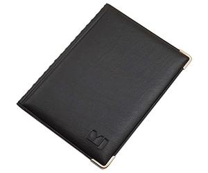 myledershop ID and Credit Card Holder with Metal Corners 4 Pockets (Design 4 / Black)
