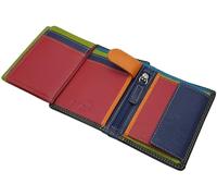 myledershop Small Cowhide Nappa Leather Women's Purse/Wallet/Purse with RFID & NFC Protection, Multicoloured, multi-coloured, standard size, Modern