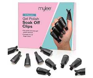 Mylee 10 PCs Soak Off Nail Clips Set, Acrylic Nail Art Remover, Plastic, Reusable Gel Nail Polish Remover Clips, For Home and Professional Salon Use on all Finger, Types to Give a Pristine Finish