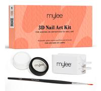 Mylee 3D Nail Art Kit - Create Professional Manicures at Home, Set Includes Clear 3D Powder Pot, Powder Catcher, 9mm Fine Painting Liner Brush for