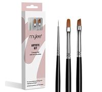 Mylee Artiste Nail Brush Kit, 3x Brushes Design for Gel Nail Art & Polish