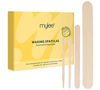 Mylee Assorted Disposable Wooden Waxing Spatulas, Pack of 200, Smooth & Natural Wooden Sticks, 4 Sizes for Precision Hair Removal, Soft or Hard Wax Applicator, for Body, Face, Eyebrow, Legs, Bikini
