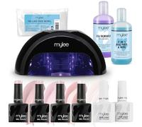 Mylee Complete Professional Gel Nail Polish LED Lamp Kit, 4x Colours, Top & Base Coat, PRO Salon Series Convex Curing® LED Lamp, Prep & Wipe, Gel Remover