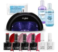 Mylee Complete Professional Gel Nail Polish LED Lamp Kit, 4x Colours, Top & Base Coat, PRO Salon Series Convex Curing® LED Lamp, Prep & Wipe, Gel Remover