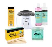 Mylee Complete Waxing Kit, Includes Salon Quality Wax Heater, Soft Cream Wax, Waxing Strips, Spatulas and Mylee Pre & After Care Lotion (Tea Tree)