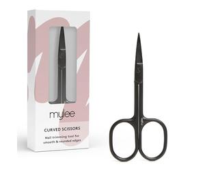 Mylee Curved Edge Nail Scissors - Professional, Sleek, Matte Black, Stainless Steel, Salon-Quality Nail Scissors for Precision Trimming and Smooth, Rounded Edges