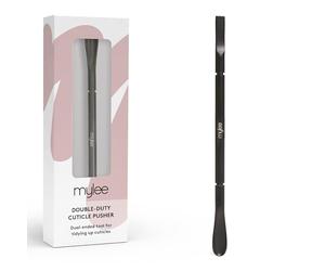 Mylee Cuticle Pusher - Professional, Sleek, Matte Black, Stainless Steel, Duel-Ended Salon-Quality Cuticle Pusher for Nudging Cuticles Back and Scraping Away Hard-to-Remove Skin Debris