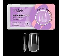 Mylee Fix N Flash Soft Gel Tips - Short Square - 552 PCS, Full Cover Soft Gel Nail Tips, Nail Art Extensions, Flexible & Resistant, 12 Different Sizes, Fit All Nails