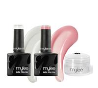 Mylee French Me Kit with Stamper - Salon Quality French Manicure at Home, Includes White & Nude Gel Nail Polish + Clear Silicone Stamping Tool