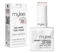 Mylee Gel Nail Polish Top Coat - Heart Confetti No-Wipe Top Coat 15ml