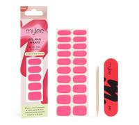 Mylee Gel Nail Wraps [Bubble Gum] - 20 Pre-Cured Gel Stickers for Instant Mani - No Lamp Needed, Chip-Resistant, Glossy Finish, Lasts Up to 14 Days - Easy to Apply, Vegan & Cruelty-Free