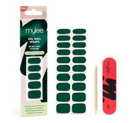 Mylee Gel Nail Wraps [Green Velvet] - Solid Colour Range - 20 Pre-Cured Gel Stickers for Instant Mani - No Lamp Needed, Chip-Resistant, Glossy Finish, Lasts Up to 14 Days - Vegan & Cruelty-Free