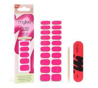 Mylee Gel Nail Wraps [Pink Paradise] - Solid Colour Range - 20 Pre-Cured Gel Stickers for Instant Mani - No Lamp Needed, Chip-Resistant, Glossy Finish, Lasts Up to 14 Days - Vegan & Cruelty-Free