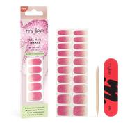 Mylee Gel Nail Wraps [Pink Stardust] - 10 Pre-Cured Gel Stickers for Instant Mani - No Lamp Needed, Chip-Resistant, Glossy Finish, Lasts Up to 14 Days - Easy to Apply, Vegan & Cruelty-Free