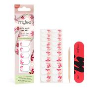 Mylee Gel Nail Wraps [The French Garden] - 10 Pre-Cured Gel Stickers for Instant Mani - No Lamp Needed, Chip-Resistant, Glossy Finish, Lasts Up to 14 Days - Easy to Apply, Vegan & Cruelty-Free