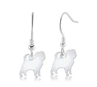 Mylee London Affenpinscher Silhouette Silver Earrings - No - Hook