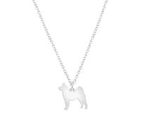 Mylee London Akita Silhouette Silver Necklace - Personalised - Yes