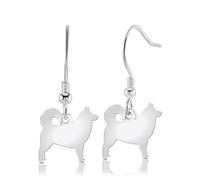 Mylee London Alaskan Malamute Silhouette Silver Earrings - No - Hook