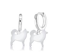 Mylee London Alaskan Malamute Silhouette Silver Earrings - No - Huggie Hoop