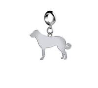 Mylee London Anatolian Shepherd Dog Silhouette Silver Charm - Yes - Slider Charm